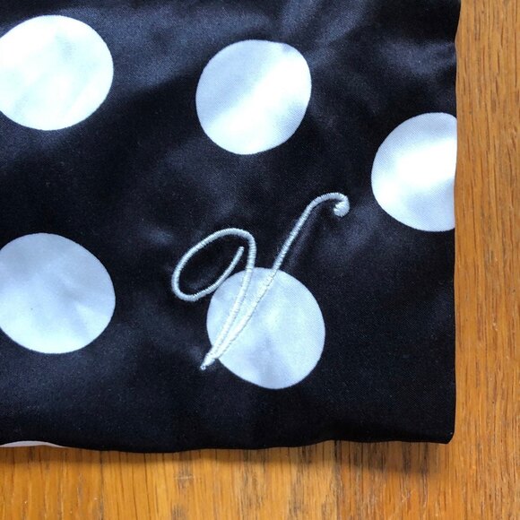 Cute Navy Polkadot Silky VS bag - Picture 2 of 3